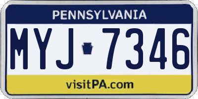 PA license plate MYJ7346