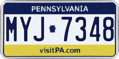 PA license plate MYJ7348