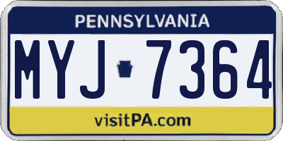 PA license plate MYJ7364