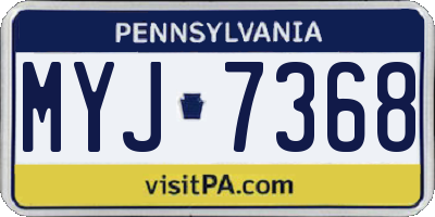 PA license plate MYJ7368