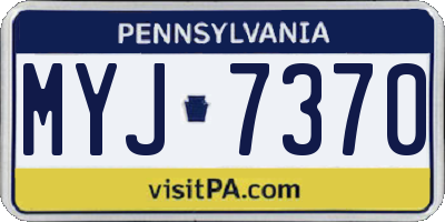 PA license plate MYJ7370