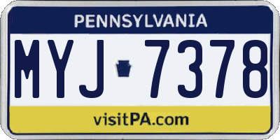 PA license plate MYJ7378