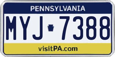 PA license plate MYJ7388