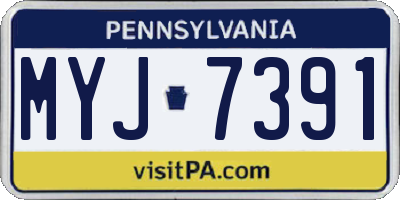PA license plate MYJ7391