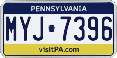 PA license plate MYJ7396