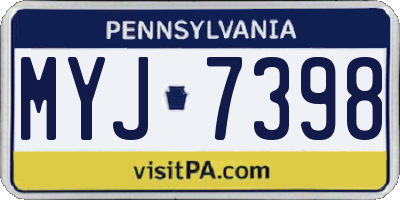 PA license plate MYJ7398
