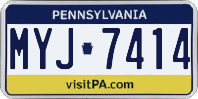 PA license plate MYJ7414