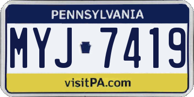 PA license plate MYJ7419