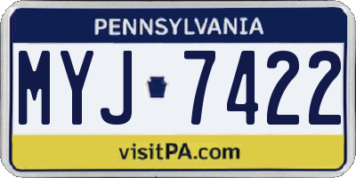 PA license plate MYJ7422