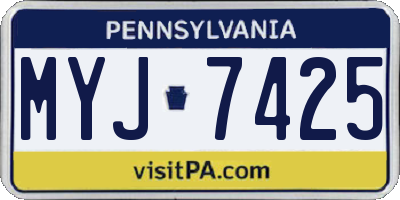 PA license plate MYJ7425