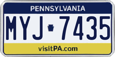 PA license plate MYJ7435