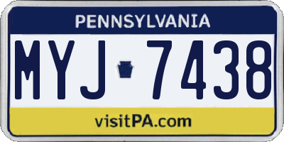 PA license plate MYJ7438