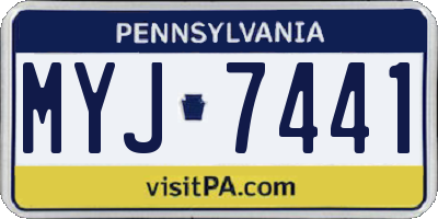 PA license plate MYJ7441