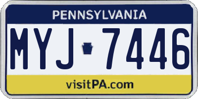 PA license plate MYJ7446