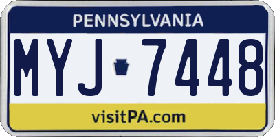 PA license plate MYJ7448
