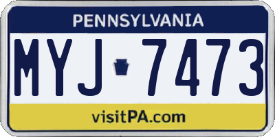 PA license plate MYJ7473