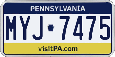 PA license plate MYJ7475