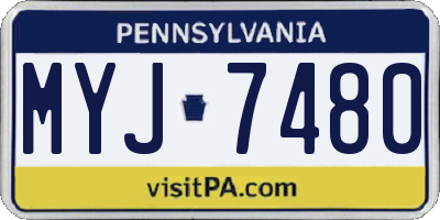 PA license plate MYJ7480