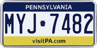 PA license plate MYJ7482