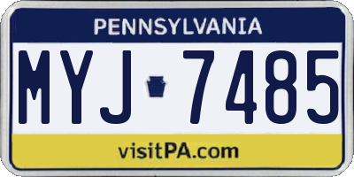 PA license plate MYJ7485
