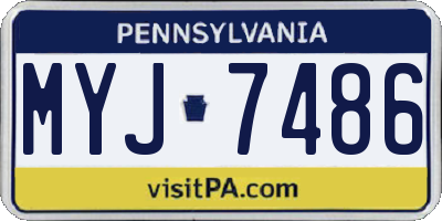 PA license plate MYJ7486