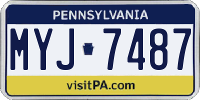 PA license plate MYJ7487