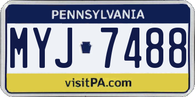 PA license plate MYJ7488