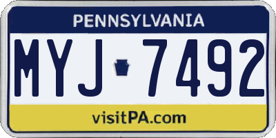 PA license plate MYJ7492