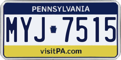 PA license plate MYJ7515