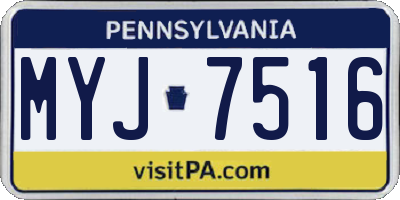 PA license plate MYJ7516
