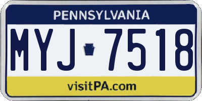 PA license plate MYJ7518