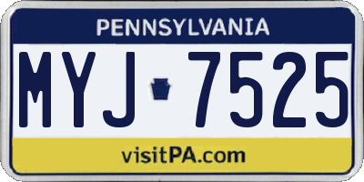 PA license plate MYJ7525