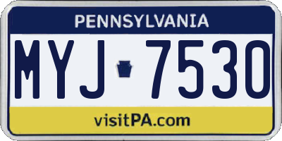 PA license plate MYJ7530