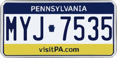 PA license plate MYJ7535