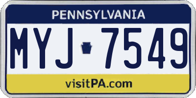 PA license plate MYJ7549