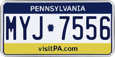 PA license plate MYJ7556