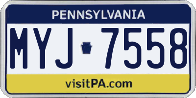 PA license plate MYJ7558