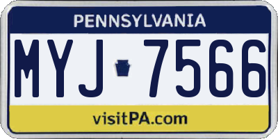 PA license plate MYJ7566