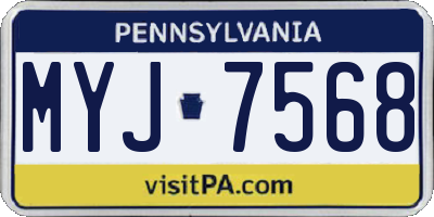PA license plate MYJ7568
