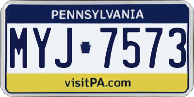 PA license plate MYJ7573