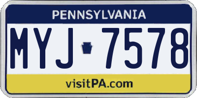 PA license plate MYJ7578