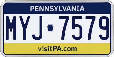 PA license plate MYJ7579