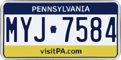 PA license plate MYJ7584