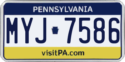 PA license plate MYJ7586