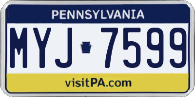 PA license plate MYJ7599