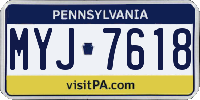 PA license plate MYJ7618