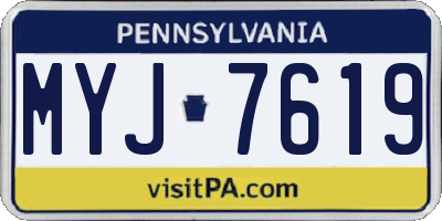 PA license plate MYJ7619