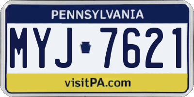 PA license plate MYJ7621