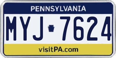 PA license plate MYJ7624