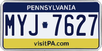PA license plate MYJ7627